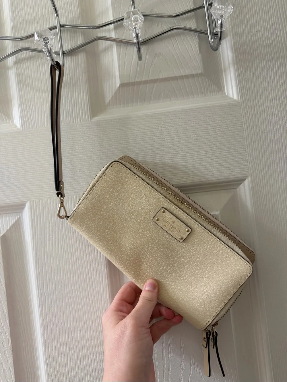 kate spade Cream Zip-Around Wristlet Wallet